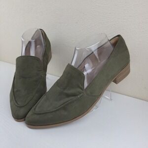 Universal Thread Lucero Green Pointed Toe Slip-On Faux Suede Heel Shoes Wmns 10
